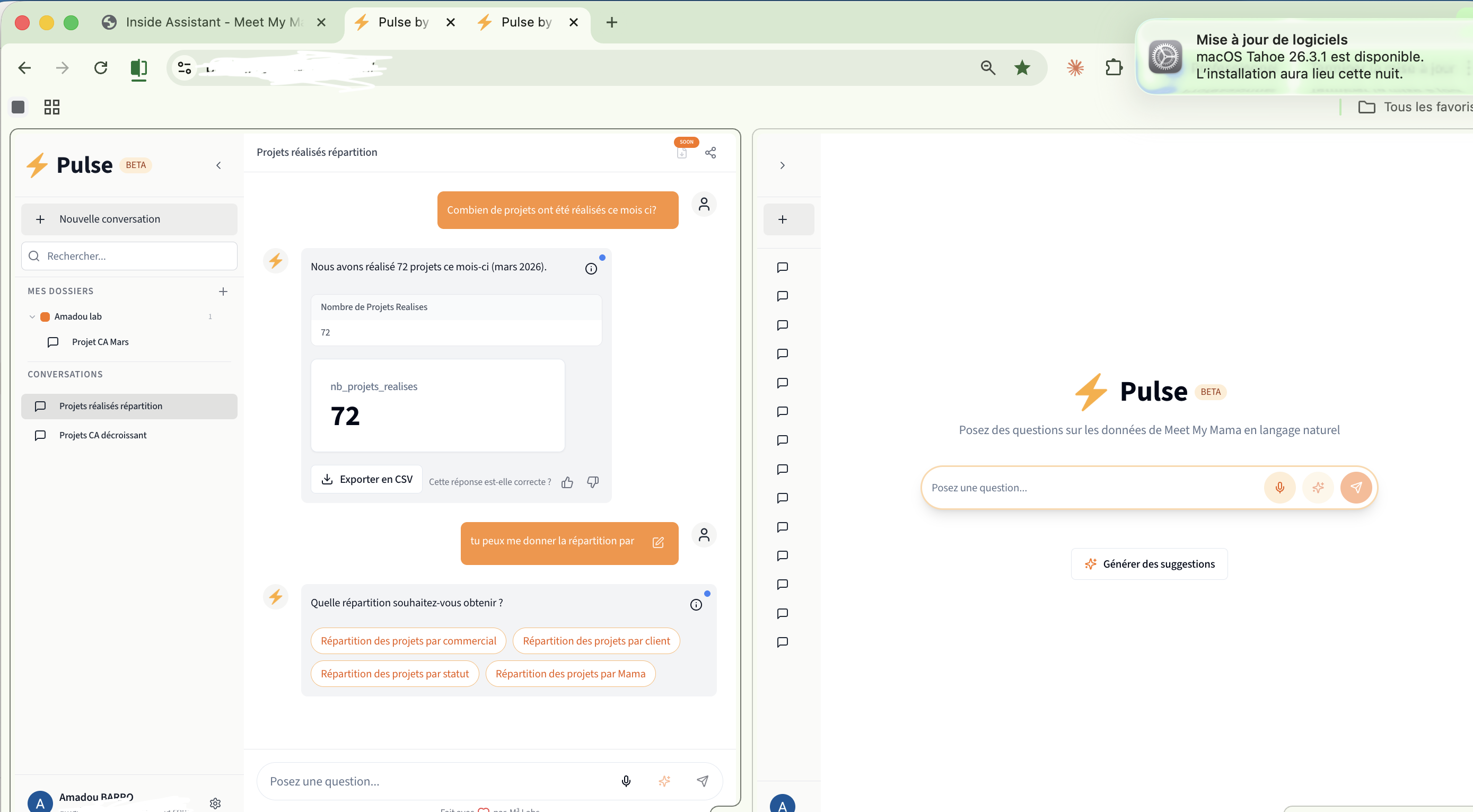 Aperçu de Agent IA — interrogation data warehouse