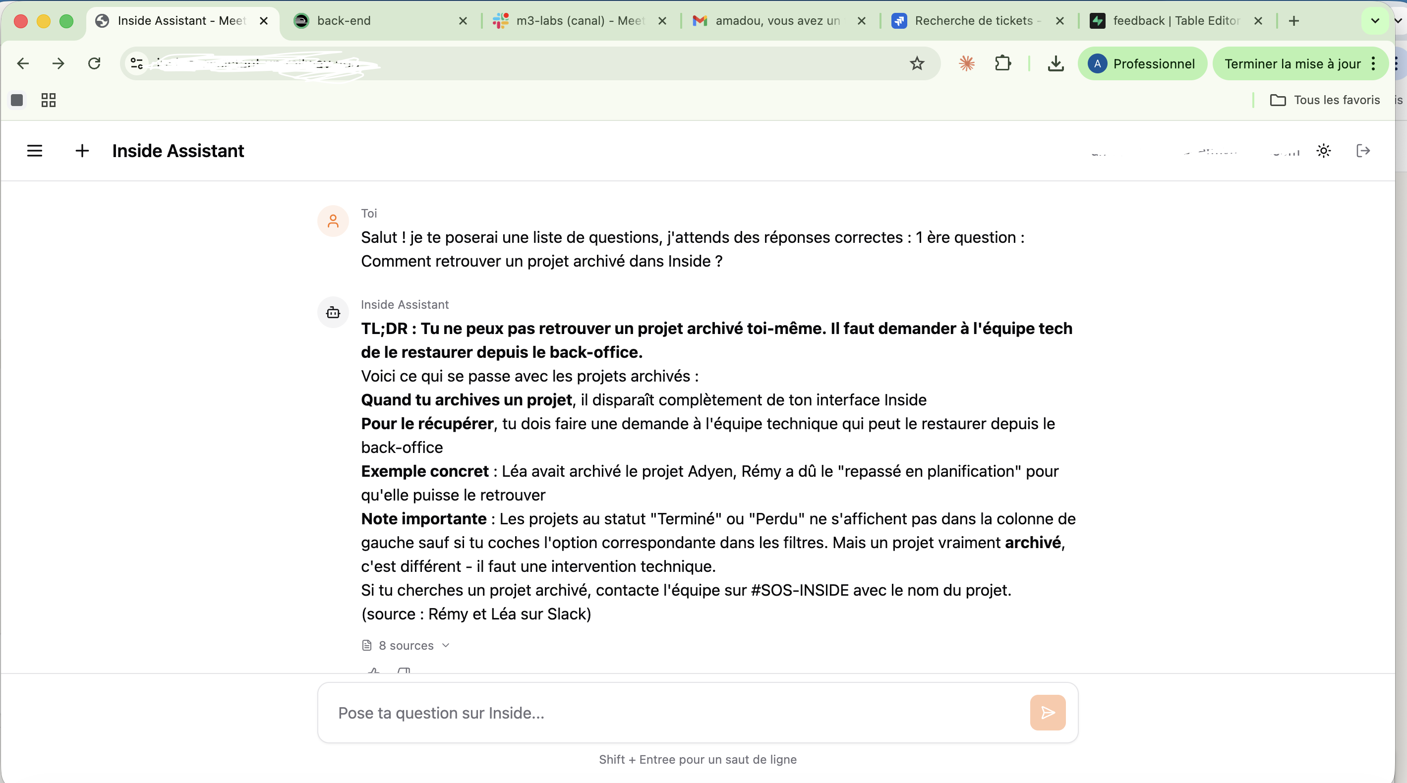Aperçu de Chatbot RAG d'assistance interne